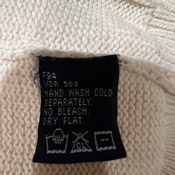 Vintage Nautica Men's Cotton Cable Knit Cardigan Sweater Vest Beige medium - Picture 6 of 6